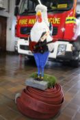 Brian May signed Replica Hen A firefighter has created an incredible sculpture of a hen, designed to