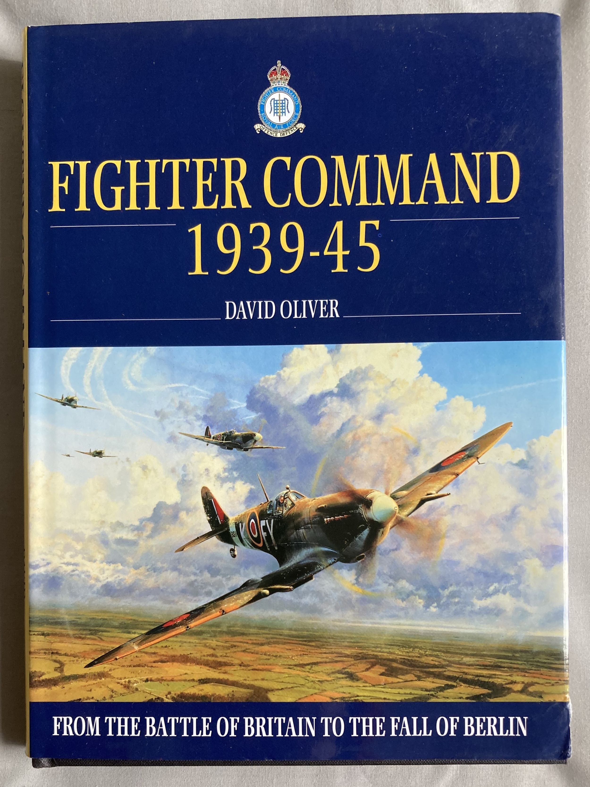WW2 Fighter Command 1939 - 45 multiple signed hard back boon by David Oliver. Has 10 x 8 inch b/w