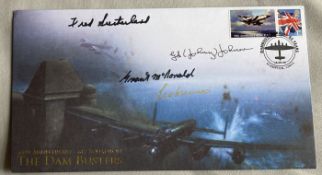 WW2 Dambusters Fred Sutherland, Les Munro, G L Johnny Johnson, Fred Sutherland signed Internetstamps