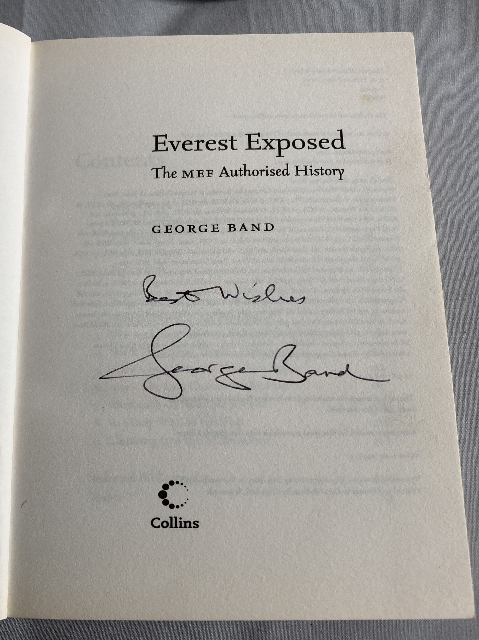 Everest George Band signed inside his softback book Everest Exposed. Good condition. All - Image 2 of 2