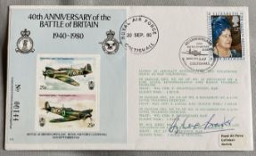 WW2 Sir Douglas Bader signed 40th Anniversary Battle Of Britain cover. Good condition. All
