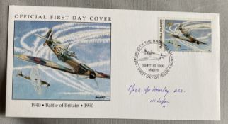 WW2 Rare Battle of Britain pilot Otkar Hruby 111 sqn signed 50th ann BOB FDC. Dont miss our Battle