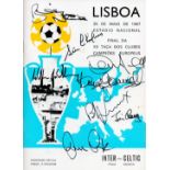 Lisbon Lions multisigned Celtic 1967 European Cup Final Reproduced Programme, V Inter Milan Played