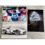 Motor Racing Formula one collection. Five 12 x 8 photos signed by Stirling Moss, Damon Hill, Ricardo