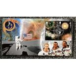 Apollo 14 moonwalker Dr Edgar Mitchell signed Space cover NASA Astronaut. 30th Anniversary Apollo