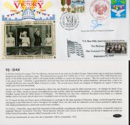 Viscount Slim OBE Signed 50th Anniversary Victory in Japan Benhams Silk Cachet First Day Cover.