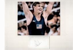 Athletics, Peter Vidmar mounted signature piece. Good condition. All autographs come with a