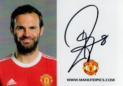 Football Juan Mata signed Manchester United 6x4 official photo card. Good condition. All