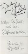 Film Star Collection of 9 Signed Autograph Cards. Signatures include Jane Fonda, Carrie Fisher,