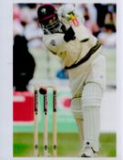 Cricket West Indian Captain Ramnaresh Sarwan Signed Signature Card with Unsigned Colour Photo.