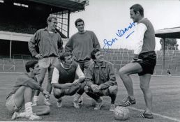 Autographed Jon Sammels 12 X 8 Photo : B/W, Depicting Dave Sexton, Arsenal's First Team Coach,