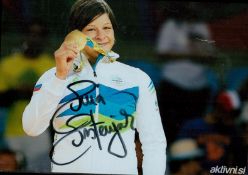 Olympics Tina Trsteenyak signed 6x4 colour photo gold and silver medalist for Slovakia in the 63kg