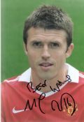 Football Michael Carrick signed Manchester United 7x5 colour photo. Good condition. All autographs