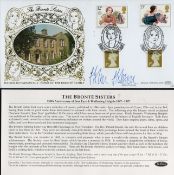 Helen Hobson Signed The Bronte Sisters Benhams Silk Cachet First Day Cover with 4 British stamps and