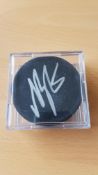 American Ice Hockey Player Magnus Paajarvi Signed Official NHL Puck. Signed in silver ink. Housed in