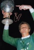 Autographed John Lukic 12 X 8 Photo : Col, Depicting A Superb Image Showing Arsenal Goalkeeper