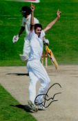 Cricket collection 4 signed colour photos includes England internationals Andy Caddick, Graham