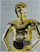 Star Wars 8x10 photo signed by new C3PO actor Chris Parsons. Rare! Good condition. All autographs