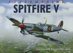 Supermarine Spitfire V Metal Board Measuring 16 x 12 inch. Colour Board. Great for Museum, Man