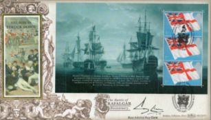 Rear Admiral Roy Clare Nelson Struck Down The Battle of Trafalgar Bicentenary Benham FDC PM Battle