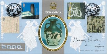 Henry Sandon signed May 2000 Art and Craft Ceramics Benham FDC Double Pm Art and Craft Staffordshire