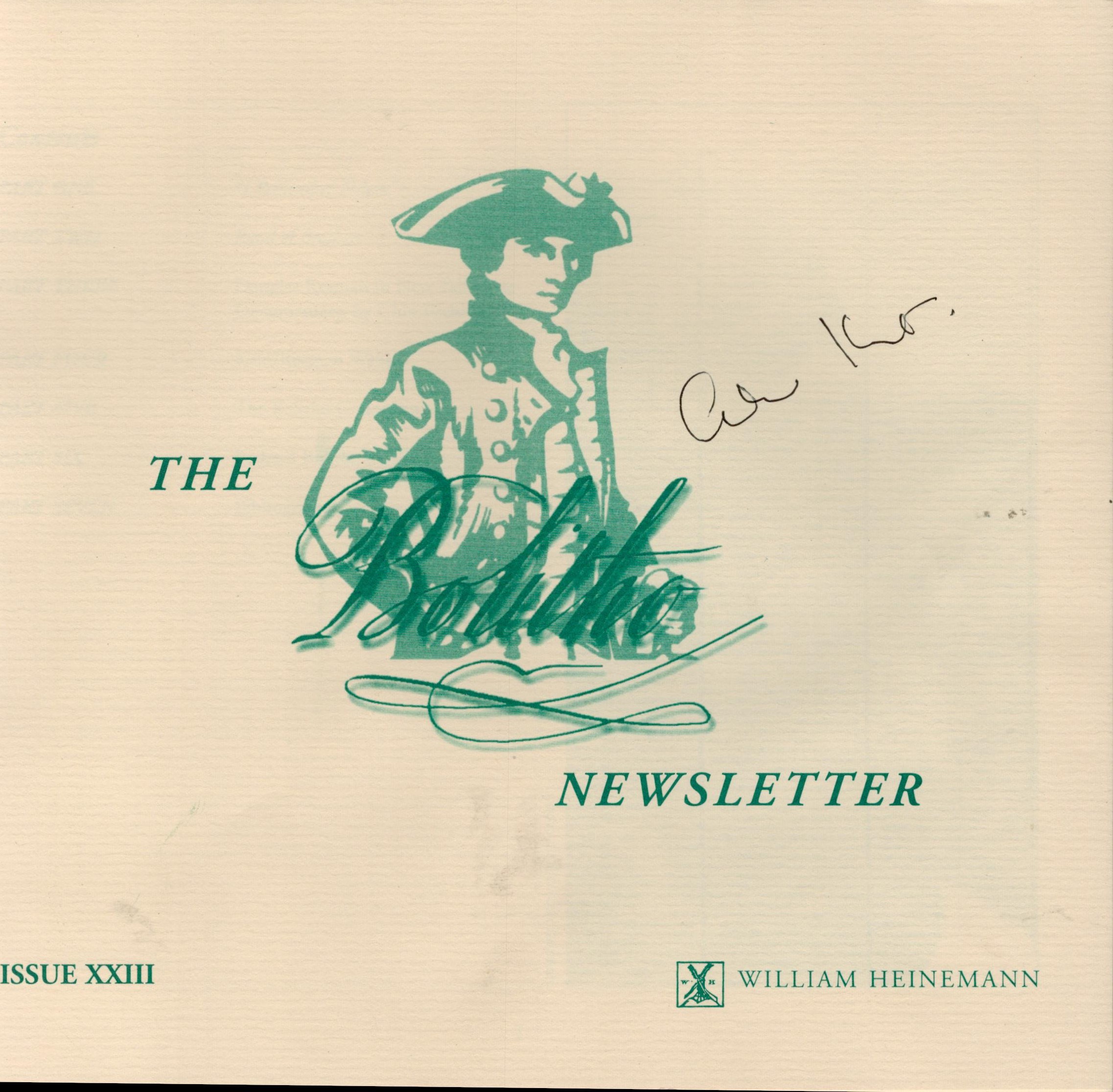 Alexander Kent (Douglas Reeman) Signed on front Cover of Newsletter Issue XXIII. Good condition. All