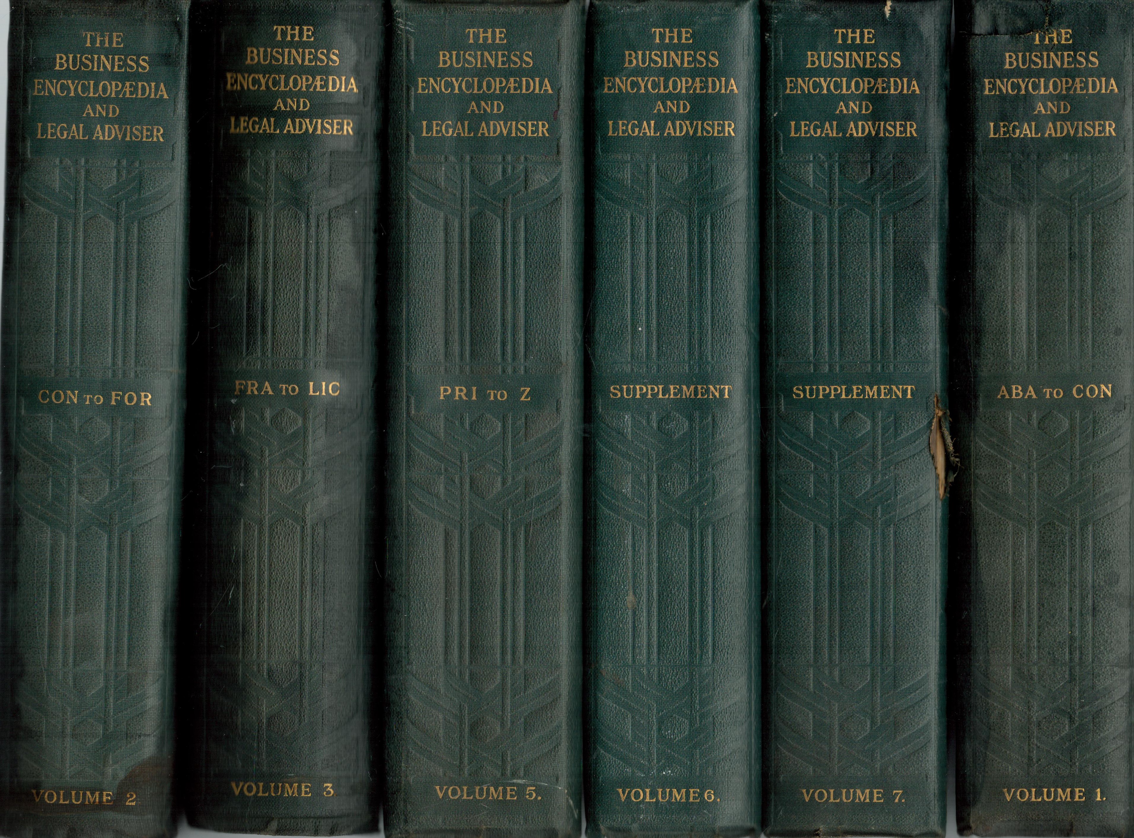 Collection of 6 The Business Encyclopedia and Legal Adviser by W. S. M. Knight. Hardback Books