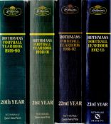 Rothmans Football Yearbook Collection of 4 Books. 20th, 21st, 22nd and 23rd Year. 1989 93. Good