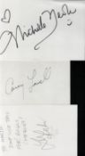 James Bond Autograph Collection of 23 Signatures. Signatures include Christopher Lee, Diana Rigg,