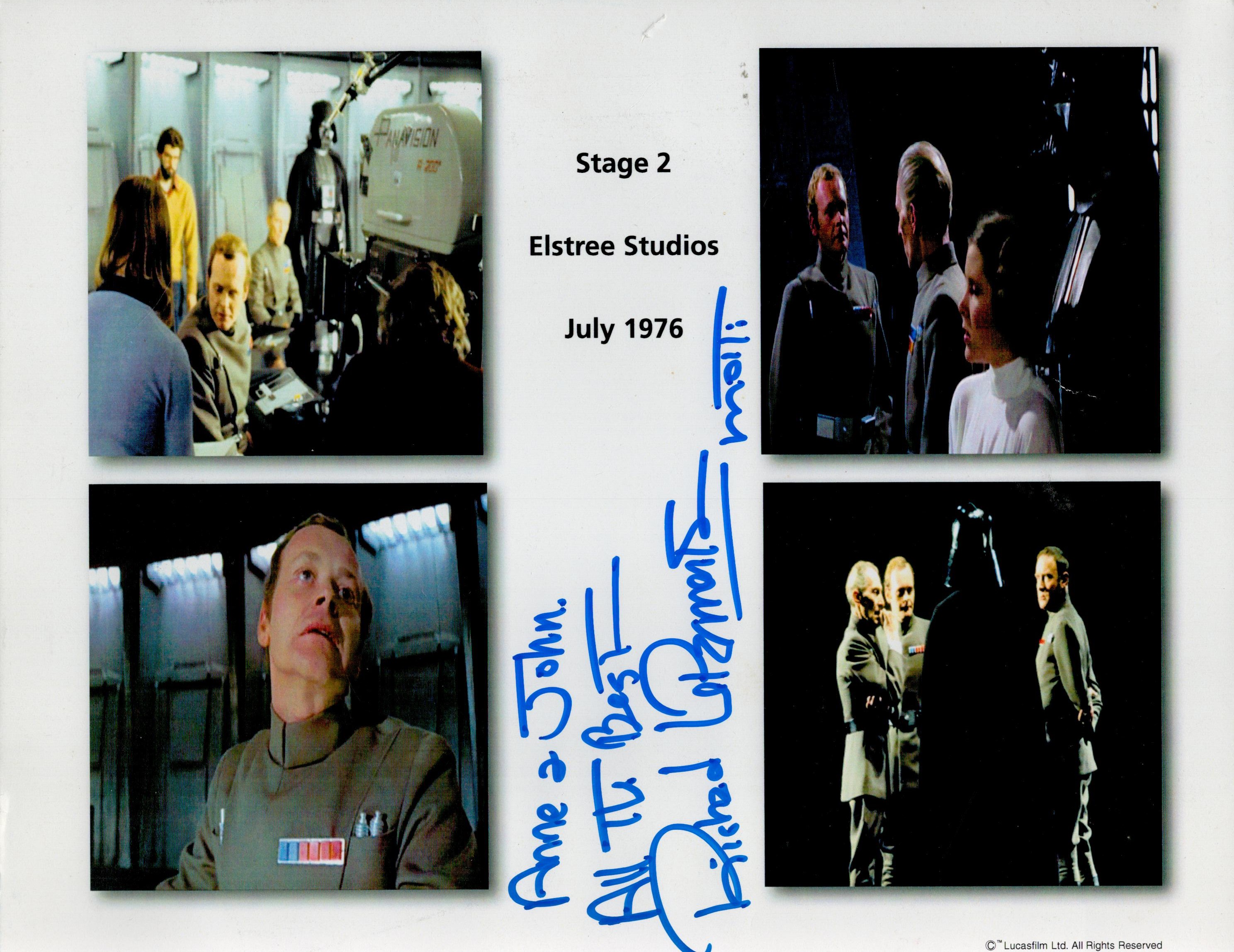 Richard LeParmentier's signed Admiral Motti signed 10x8 Star Wars montage photo. Dedicated. Good