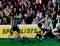 Former Newcastle Utd Star Malcolm Macdonald Signed 10x8 inch Colour Photo. Good condition. All