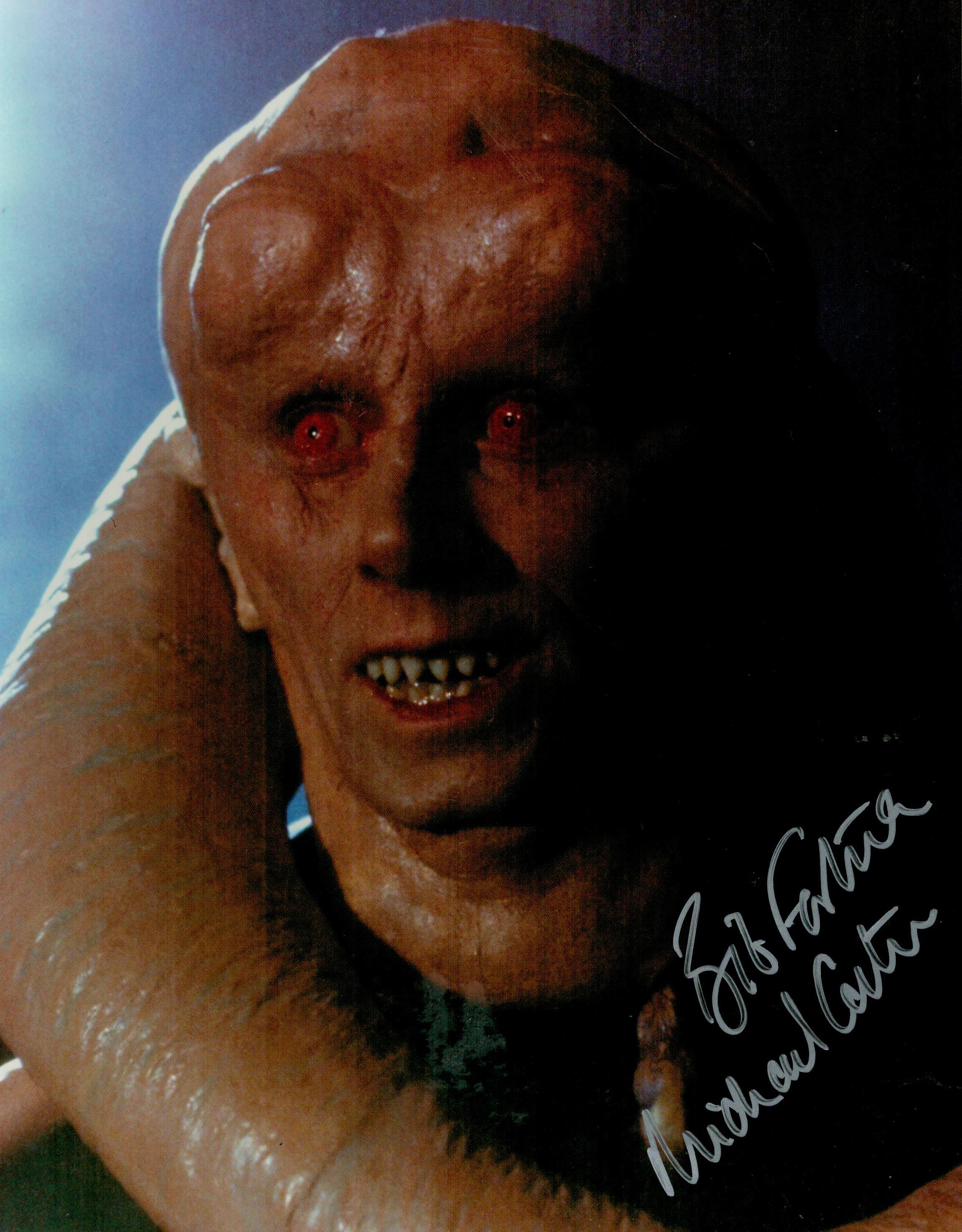 Michael Carter (Bib Fortuna in Return of the Jedi) Signed 10x8 inch colour Photo. Good condition.