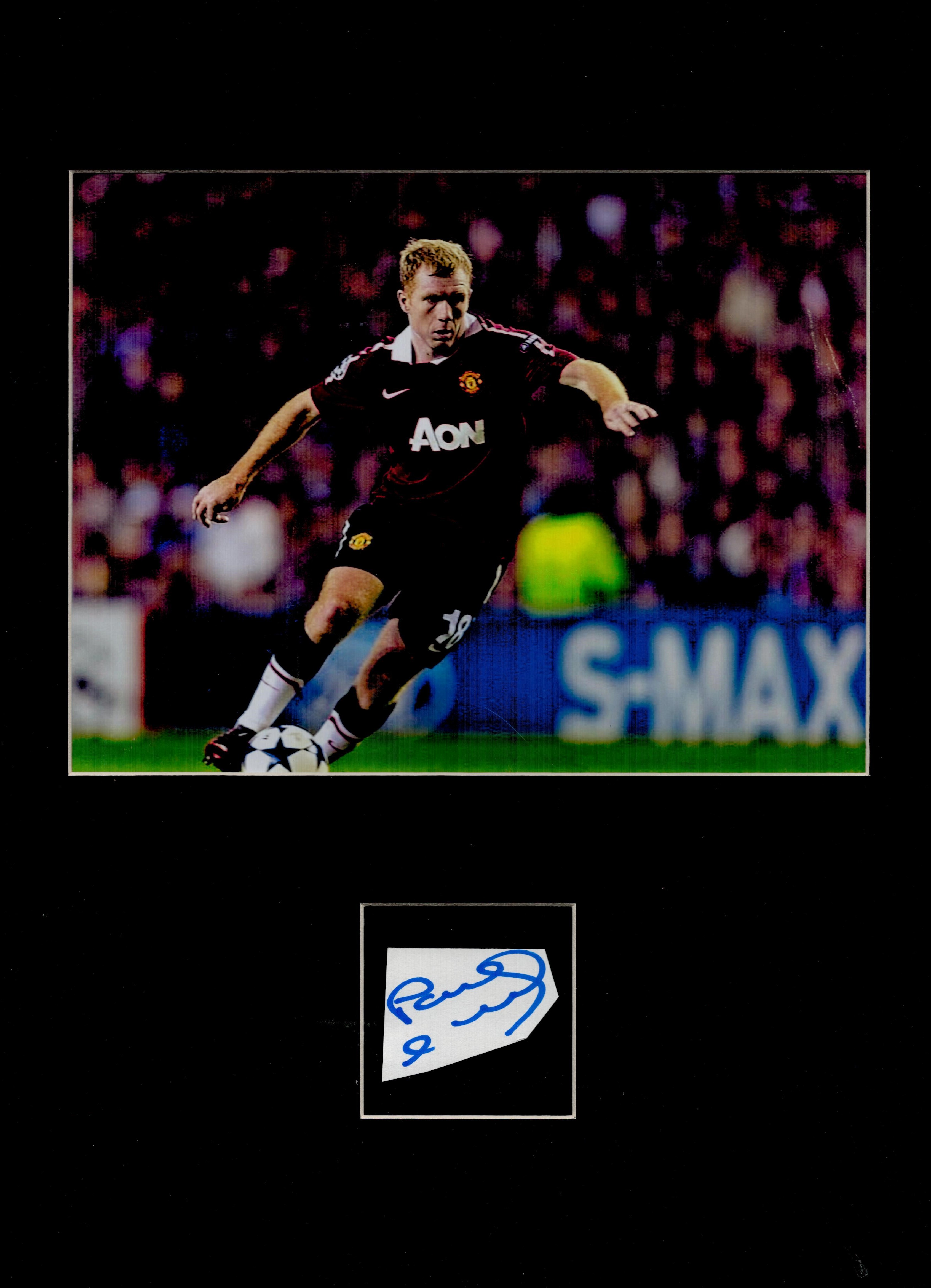 Football Paul Scholes 16x12 overall mounted signature piece includes irregular cut album page and