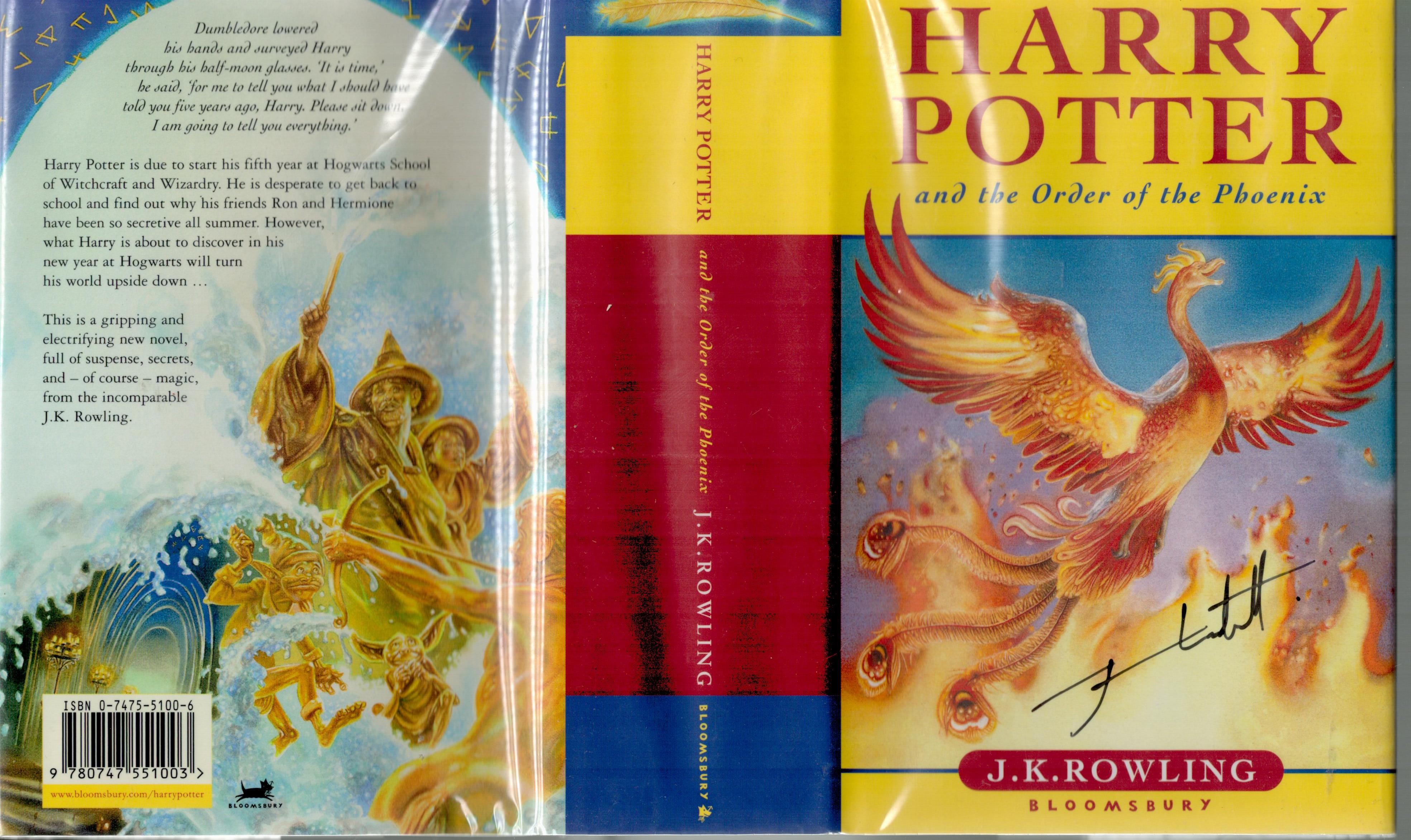 Harry Potter and the Order of the Phoenix 1st Edition Hardback Book Signed by the Illustrator/