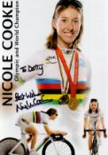 Olympics Nicole Cooke signed 6x4 colour photo gold medalist for Great Britain in the cycling road