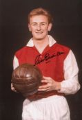 Autographed George Eastham 12 X 8 Photo : Col, Depicting A Wonderful Image Showing Arsenal