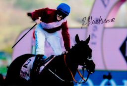 Irish Jockey Rachael Blackmore Signed 6x4 inch Colour Celebration Photo. Signed in black ink. Good