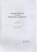 Harry Potter and the Prisoner of Azkaban Full Tan Draft Dated February 24th 2003. 128 Pages. Good