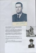 WWII Col Arthur F Jeffrey US 434 Squadron fighter ace "Riddles Raiders" signed 6x4 vintage black and