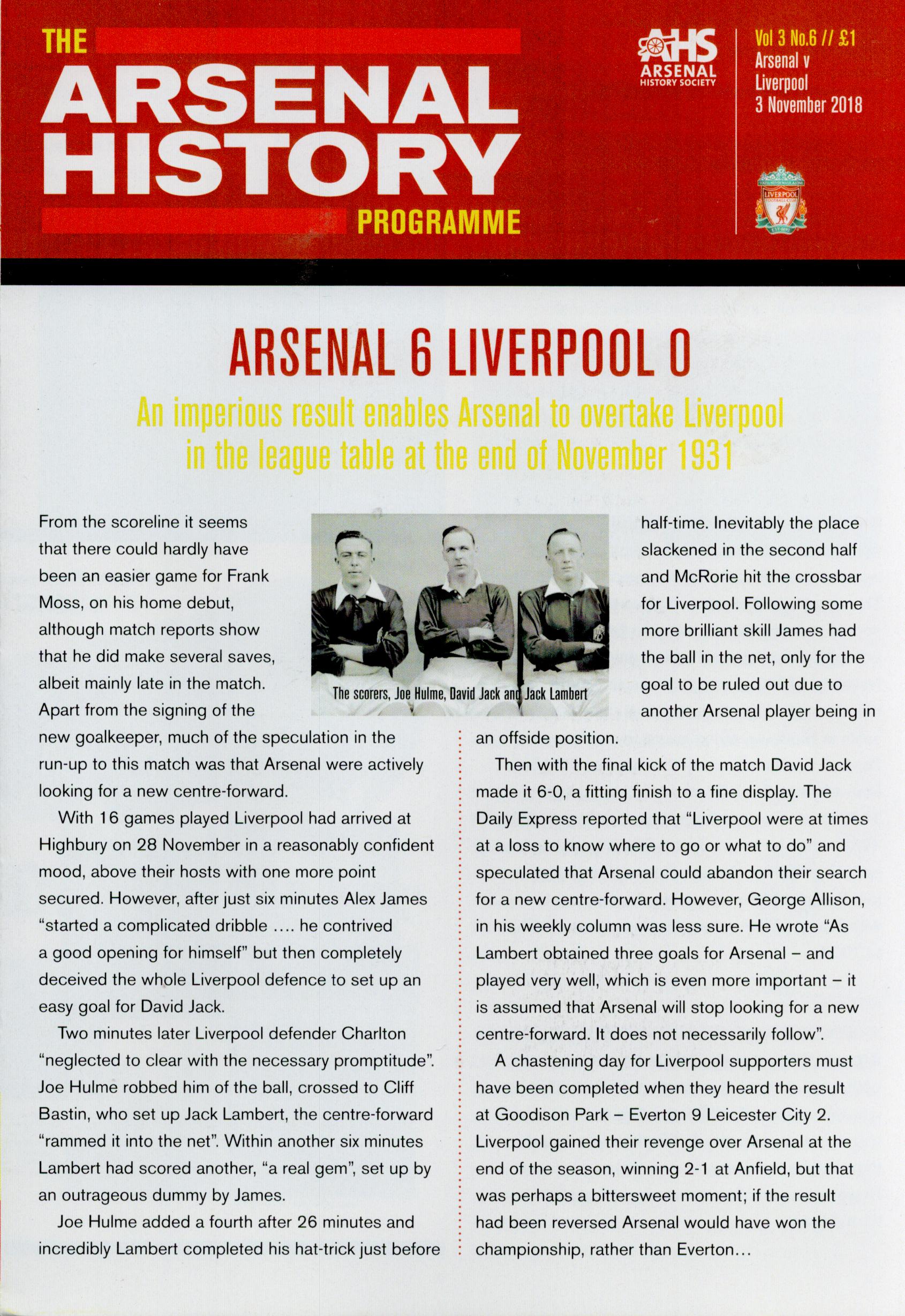 Arsenal FC Collection of 4 Matchday Programmes and 20 The Arsenal History pamphlets. Good condition. - Image 19 of 25