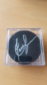American Ice Hockey Player Claude Lapointe Signed Official NHL Puck. Signed in silver ink. Housed in
