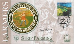 Trevor Harrison signed Farmers September Strip Farming 16 Benham Millennium Collection FDC PM