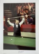 Snooker Legend Dennis Taylor Signed Big Blue Tube Edition Colour Print. Limited Edition 477/500.