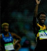Olympics Shericka Jackson signed 6x4 colour photo gold medalist for Jamaica in the 4x100 relay at