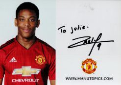Football Anthony Martial signed Manchester United 6x4 official photo card. Good condition. All