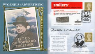 Arabella Churchill signed The Genius of Advertising Let Us Go Forward Together Royal Mail Advert