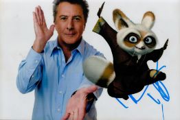 Dustin Hoffman Signed ( Kung Fu Panda Character Shifu) 12x8 inch Colour Photo. Signed in blue ink.