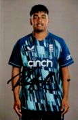 Cricket Rehan Ahmed signed 6x4 England colour photo. New England leg spin sensation youngest
