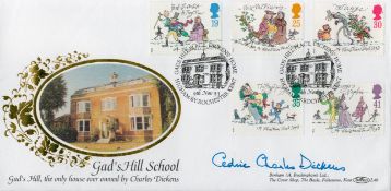 Cedric Charles Dickens Signed Gad's Hill School Benhams Silk Cachet Benhams First Day Cover with 5
