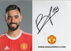 Football Bruno Fernandes signed Manchester United 6x4 official photo card. Good condition. All